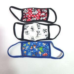 Disney Store Youth Face Masks Lot 3 Minnie Mouse Pixar Fabric No Tag Medium